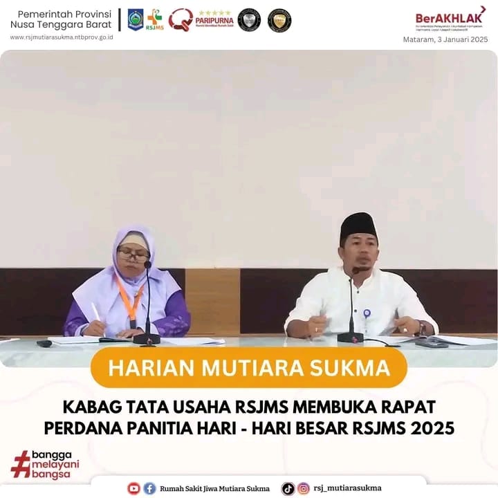 KABAG TATA USAHA RSJMS MEMBUKA RAPAT PERDANA PANITIA HARI - HARI BESAR RSJMS 2025